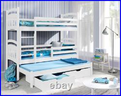 New Bunk Bed JAC 3 Mattresses Triple Bed for Kids Bedroom Custom Colours 2FT6