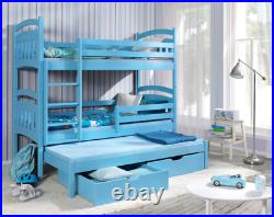 New Bunk Bed JAC 3 Triple Sleeper 3ft Single Children Bedroom Many Colours