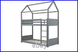 New Elegant Kids Wooden Home Themed Bunk Bed Available In 3FT White Or Grey
