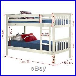 New High Quality Oxford Single Bunk Bed in White Bedroom Furniture