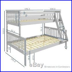 New Oxford Double Triple Bunk Bed Sleeper in Light Grey Small Double