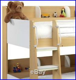 New Stunning Children's Domino Maple and White 3'0 Single Bunk Beds
