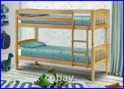 New Traditional Wooden Solid Pine Kids Toddler Bunk Bed Unisex 3FT OR 2FT6