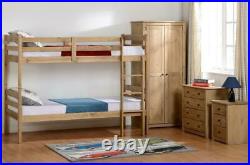 New Wooden Bunk Bed Frame In White Or Waxed Pine Kids Adults Wood Sleeper Bunks