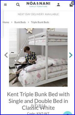 Noa And Nani Tripple Sleeper White Wooden Bunk Bed