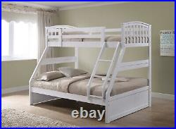 Oak Three Sleeper Bunk Bed Including Pair of Drawers (Also available in White)