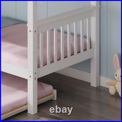 Oliver White Wooden Bunk Bed With Trundle Single