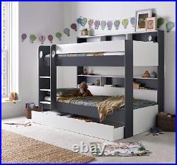 Olly Grey And White Wooden Storage Bunk Bed