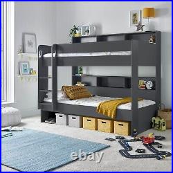 Olly Onyx Grey Wooden Storage Bunk Bed