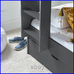 Olly Onyx Grey Wooden Storage Bunk Bed