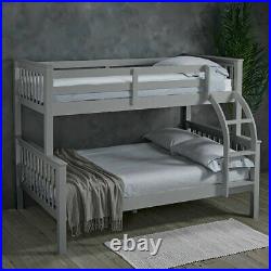 Otto Trio Solid Grey Or White Wooden Bunk Bed 3ft Single With 4ft Small Double