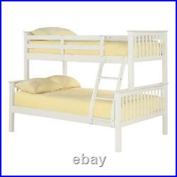 Otto Wooden Trio Bunk White Can Be Split In 3ft Single Bed 4ft Small Double Bed