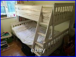 Oxford Triple Bunk Bed In White Single Bed And Double Bed mattresses included