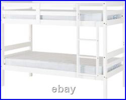 Panama 3ft Bunk Bed White Pine 90cm with Ladder Slatted Base