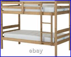 Panama 3ft Single Bunk Bed Frame in Natural Wax