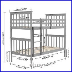 Panana 3ft Single Bunk Bed Wooden Pine Frame with Stair, Can Split into 2 Beds