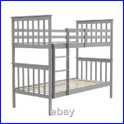 Panana 3ft Single Bunk Bed Wooden Pine Frame with Stair, Can Split into 2 Beds