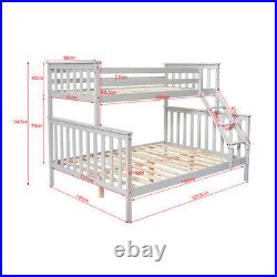 Panana Finished Solid Pine Wooden Triple Sleeper Bunk Bed Frame