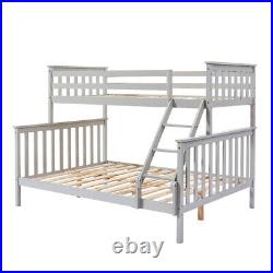 Panana Finished Solid Pine Wooden Triple Sleeper Bunk Bed Frame