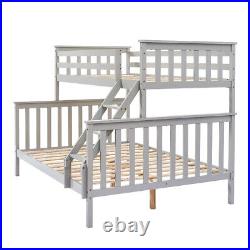 Panana Finished Solid Pine Wooden Triple Sleeper Bunk Bed Frame