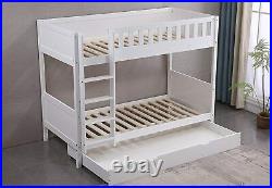 Panana Wooden Bunk Bed with Large Storage Drawer, Available in Grey and White