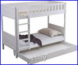 Panana Wooden Bunk Bed with Large Storage Drawer, Available in Grey and White