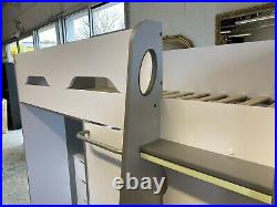 Pegasus White Wooden High Sleeper Bunk Bed 3ft Single Storage With Mattress