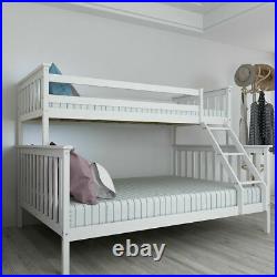 Pine Solid Wooden Bed Frame 3FT Single 4FT6 Double Triple Sleeper Bunk All White