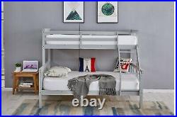 Pine Wooden Triple Trio Sleeper Bunk Bed Frame Double 4FT6 Single 3FT Grey White