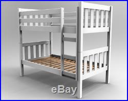 Primo Barcelona 2FT6 x 5FT9 Single Dove Grey Wooden Bunk Bed With Two Mattresses