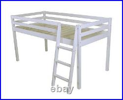 SHORTY Mid Sleeper Cabin Bed loft Bunk White Frame Shorty Childrens Bed 2FT 6