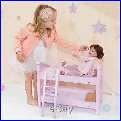 SOLD OUT Pink Doll Bunk Bed 18 Dolls Wooden Furniture Bedroom Toy Role Play TD0