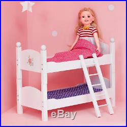 SOLD OUT White Doll Bunk Bed 18 Dolls Wooden Furniture Bedroom Toy Role Play TD