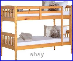 Seconique Albany Wooden Bunk Bed 3ft Single 90cm Traditional Antique Pine