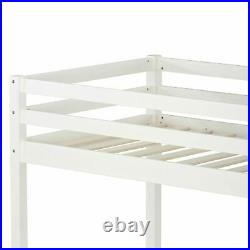 Single 3FT Loft Bed Frame With Desk High Sleeper Bunk Bed Pine Wood Children Bed