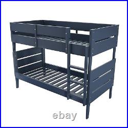 Single Bunk Bed Detachable Navy Blue Wooden Scandi Style with Ladder