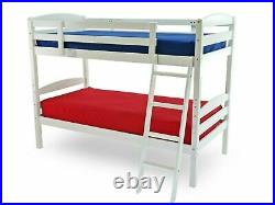 Single Bunk Bed White / Antique Pine Wooden Frame Children's Kids Sleeper LMB