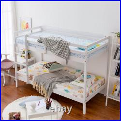 Single Triple Bunk Bed With Ladder, Kids Twin Sleeper, Solid Pine Wood Frame