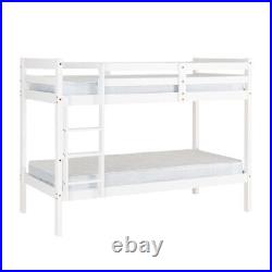 Single Triple Bunk Bed With Ladder, Kids Twin Sleeper, Solid Pine Wood Frame