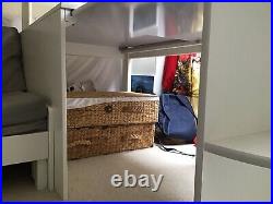 Single bunk bed with desk