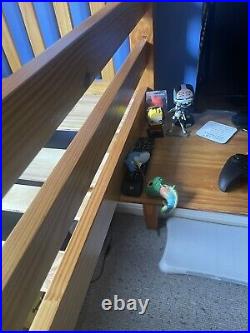 Single wooden Cabin bed Frame And Study Desk With Ladder