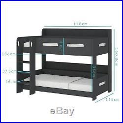 Sky Bunk Bed In Dark Grey Ladder Can Be Fitted Either Side