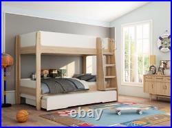 Skyway Trio Bunk Bed White & Oak Sleeps 3 (Standard 3ft Single Bed)
