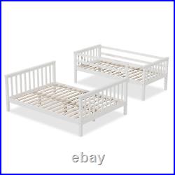 Solid Pine Wood White Triple Bunk Bed 3ft Single 4ft6 Double Children Bed Frame