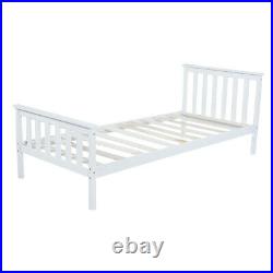Solid Pine Wooden 2 in 1 Single Bed Frame Daybeds with Pull out Trundle White UK