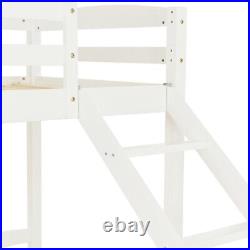 Solid Pine Wooden Bunk Bed Triple Sleeper Kids Bed Frame 3FT 90x190 90x200 White