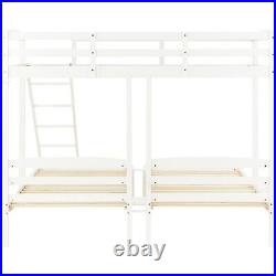 Solid Pine Wooden Bunk Bed Triple Sleeper Ladder Children 3FT Single Size MB