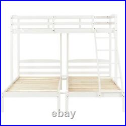 Solid Pine Wooden Bunk Bed Triple Sleeper Ladder Children 3FT Single Size SQ