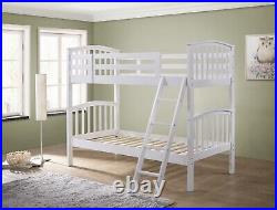 Solid Wood Bunk Bed Frame 3ft Single Available in White & in Oak colour