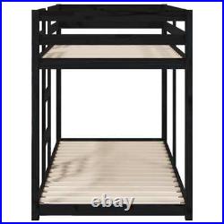 Solid Wood Pine Bunk Bed Black 80x200 cm Wooden Twin Sleeper Loft Bed vidaXL